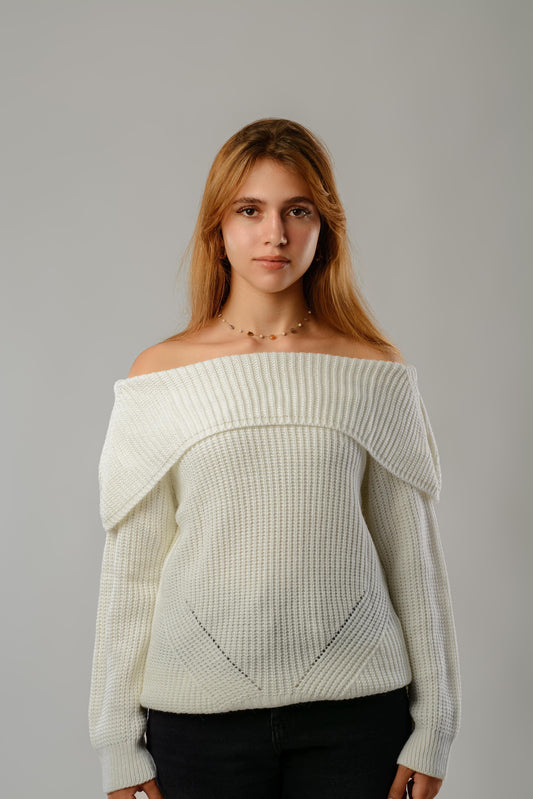 Offwhite offshoulder sweater