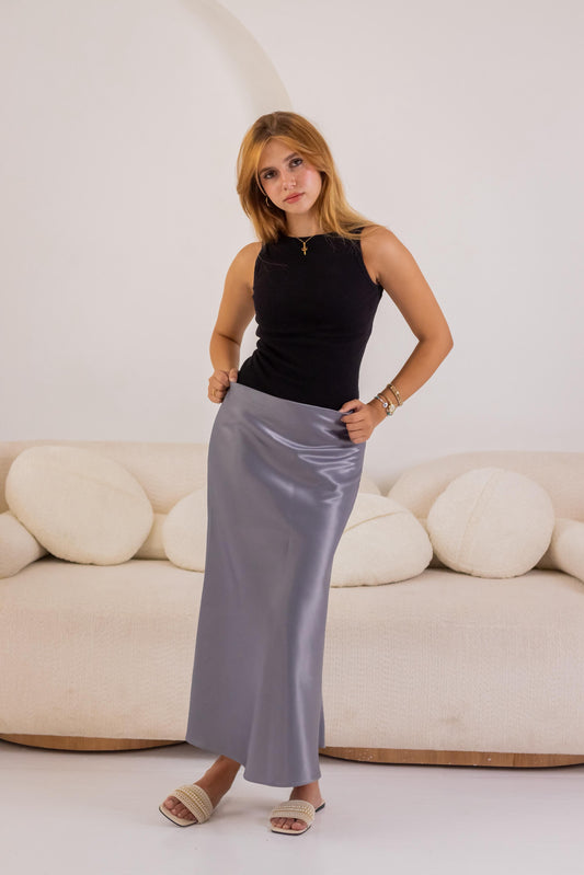Grey midi skirt