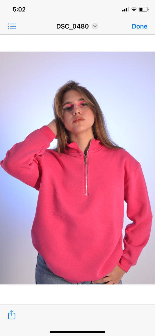 Pink quarter zipup